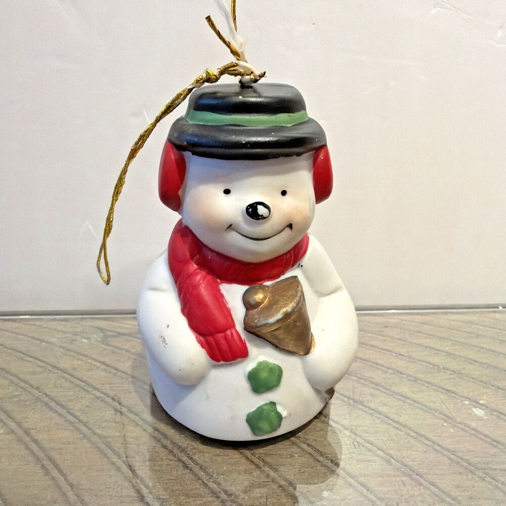Vintage Giftco 1985 Bell Ringing Snowman Christmas Ornament Bell holiday